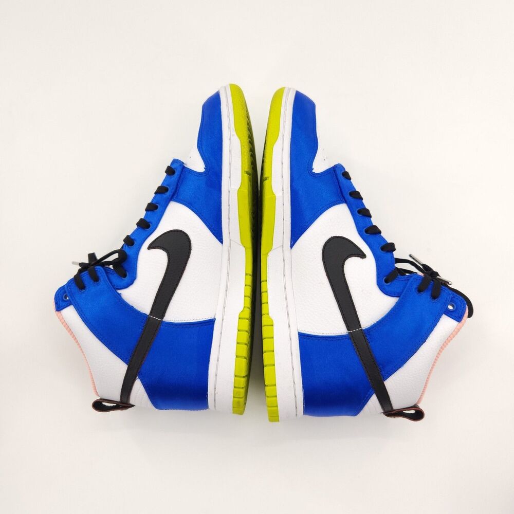 Nike Dunk High Blue Satin Shoes Women Size 10 - Picture 7 of 9